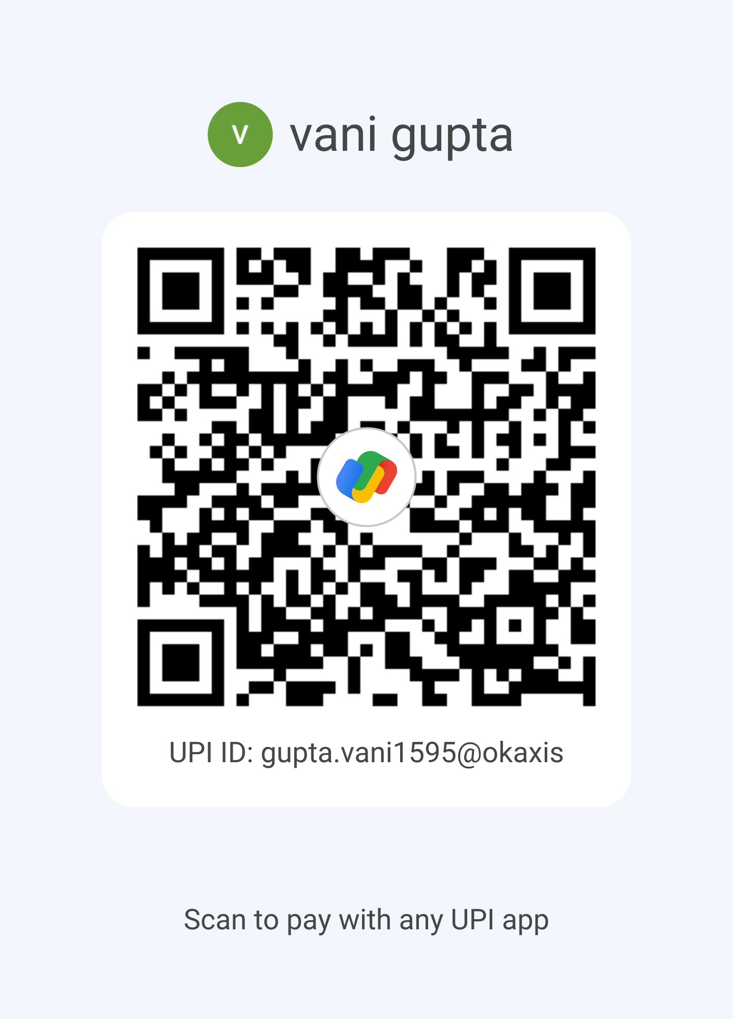 UPI QR code to pay ₹99 to Mindful with Vani